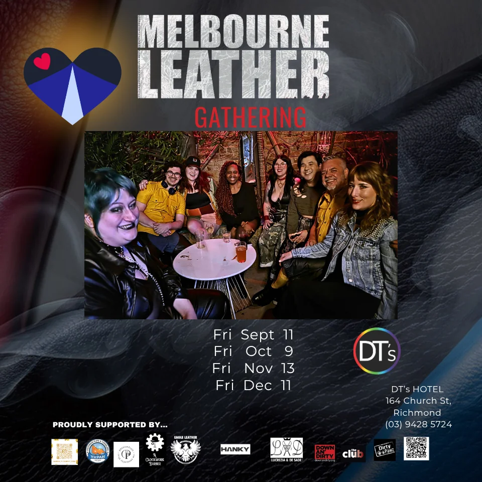 Melbourne Leather monthly meet up poster