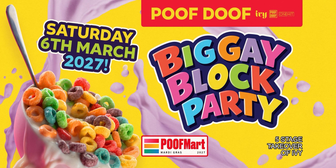 Poof Doof Big Gay Block Party 2027 poster